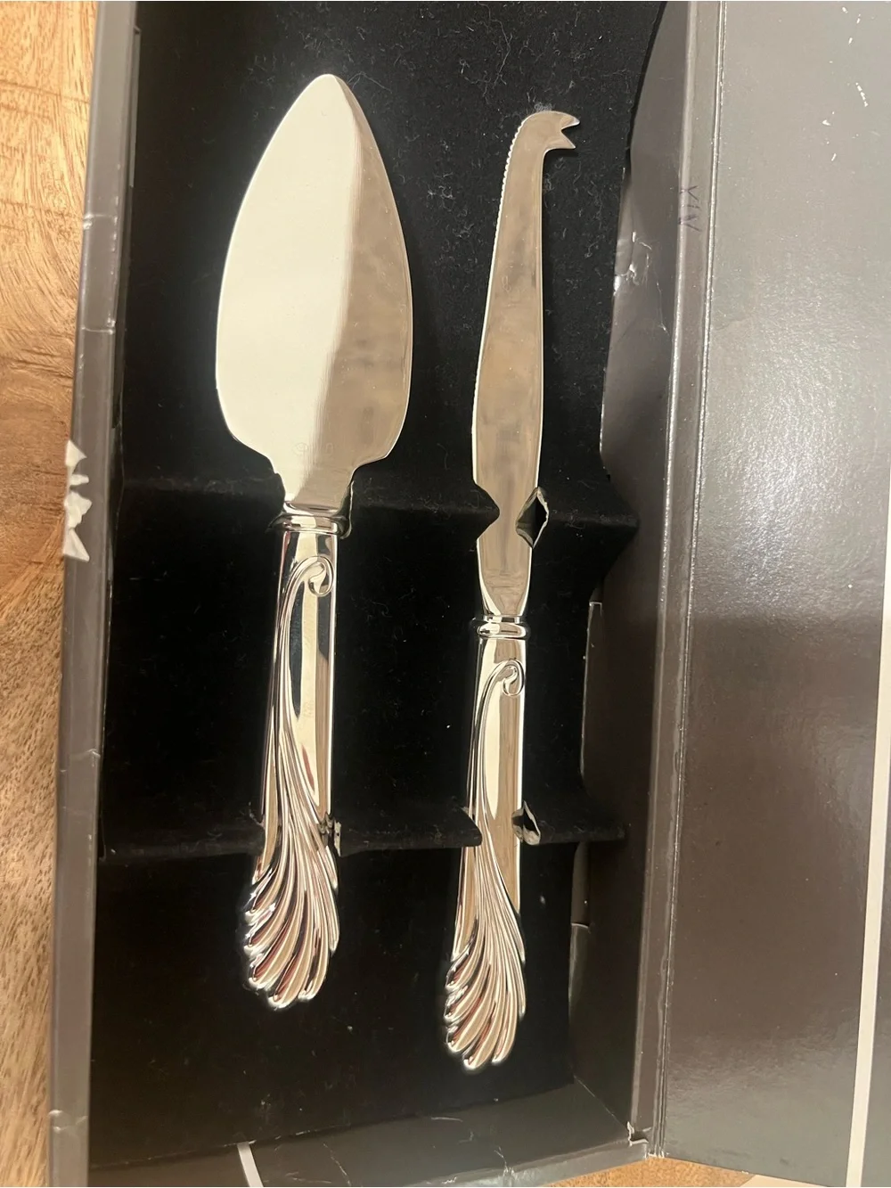 2pc Yamazaki COVE Cheese Knife w/Pick & Spread Server Stainless Japan Serving